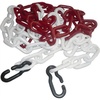 Plastic chain red/white L 3m including 2 hooks